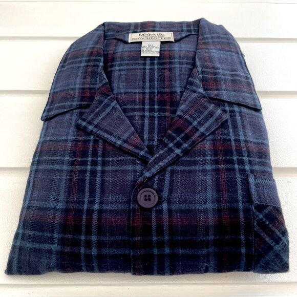 Majestic International Men’s Big & Tall Plaid Flannel Pajama Set Size 3XT NWT - Picture 3 of 5